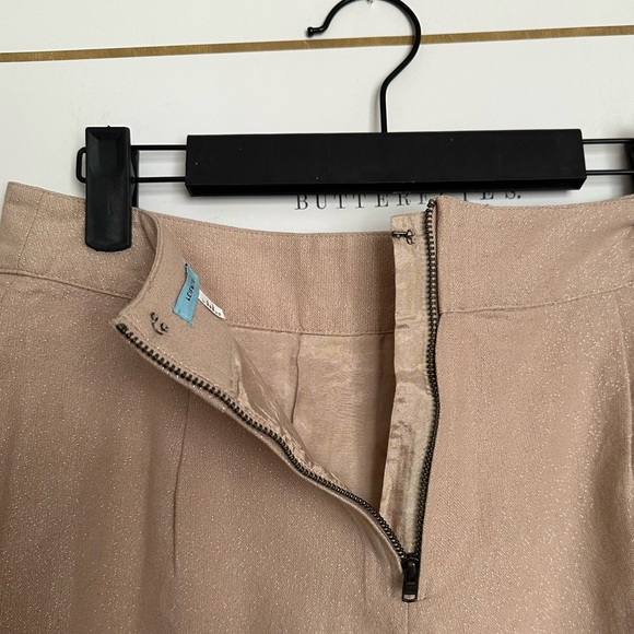 Anthropologie Leifnotes Migrating bird skirt gold tan sequins 26” waist sz 4/6? - Picture 5 of 10
